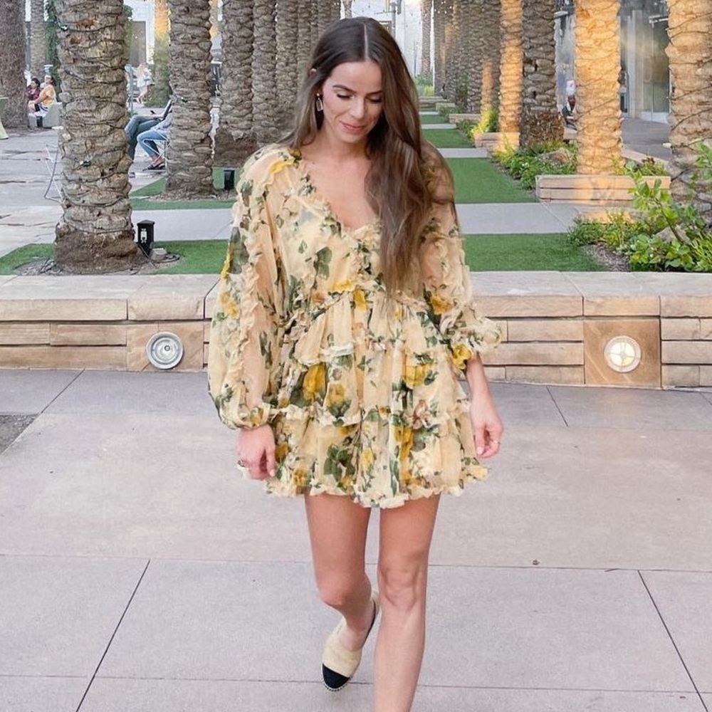 O.P.T. floral ruffle dress